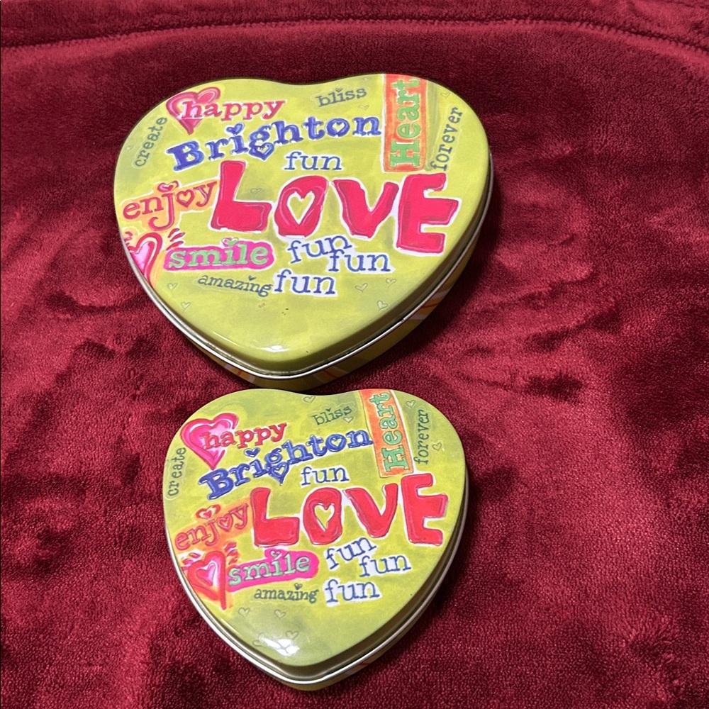 Brighton Heart Shaped Tins Set of Two